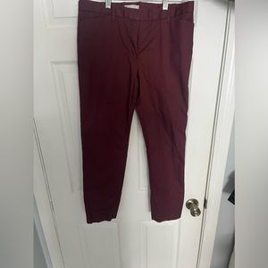 Gap Slim Cropped Maroon Pants